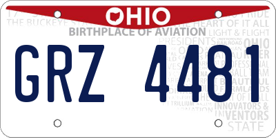 OH license plate GRZ4481