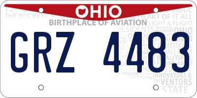 OH license plate GRZ4483