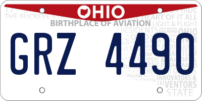 OH license plate GRZ4490