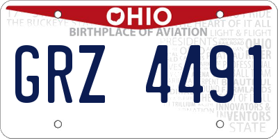 OH license plate GRZ4491