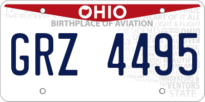 OH license plate GRZ4495