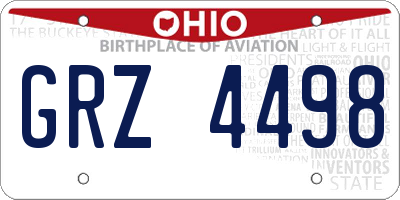 OH license plate GRZ4498