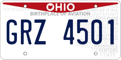 OH license plate GRZ4501