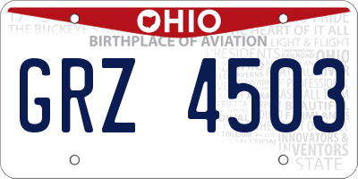 OH license plate GRZ4503
