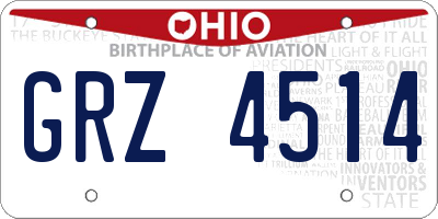 OH license plate GRZ4514