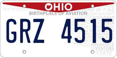 OH license plate GRZ4515