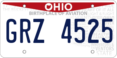 OH license plate GRZ4525