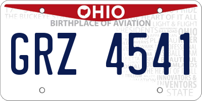 OH license plate GRZ4541