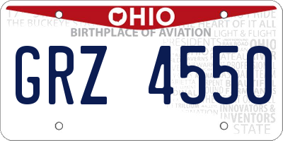 OH license plate GRZ4550