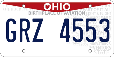 OH license plate GRZ4553