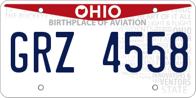 OH license plate GRZ4558