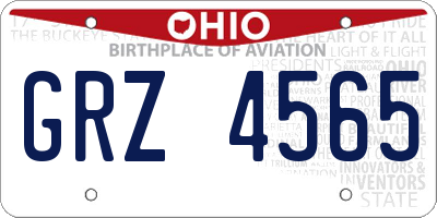 OH license plate GRZ4565