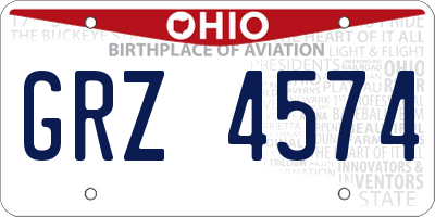 OH license plate GRZ4574