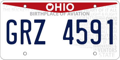 OH license plate GRZ4591