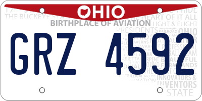 OH license plate GRZ4592