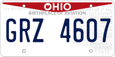 OH license plate GRZ4607