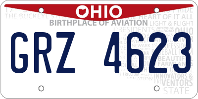 OH license plate GRZ4623
