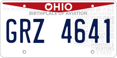 OH license plate GRZ4641