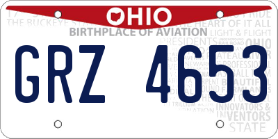 OH license plate GRZ4653