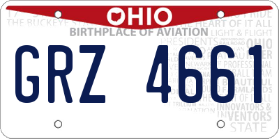 OH license plate GRZ4661