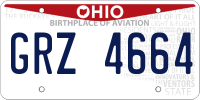 OH license plate GRZ4664