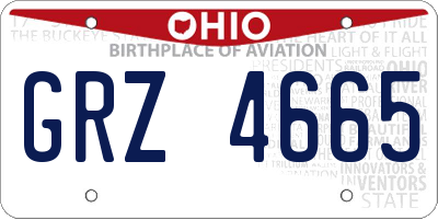OH license plate GRZ4665