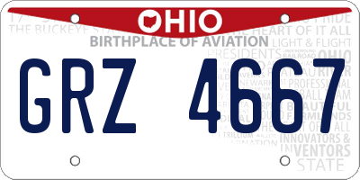 OH license plate GRZ4667