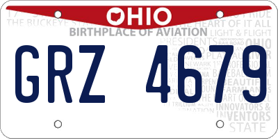 OH license plate GRZ4679