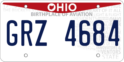 OH license plate GRZ4684