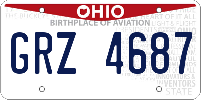 OH license plate GRZ4687