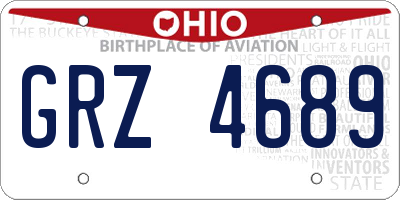 OH license plate GRZ4689