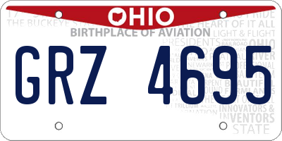 OH license plate GRZ4695