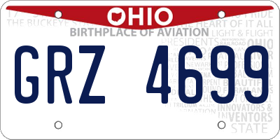 OH license plate GRZ4699