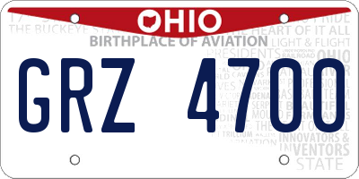 OH license plate GRZ4700