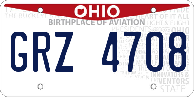 OH license plate GRZ4708