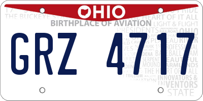 OH license plate GRZ4717