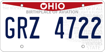 OH license plate GRZ4722