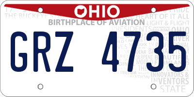 OH license plate GRZ4735