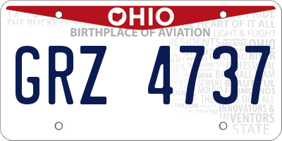 OH license plate GRZ4737