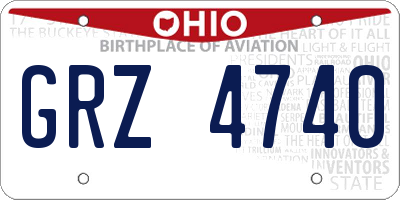 OH license plate GRZ4740