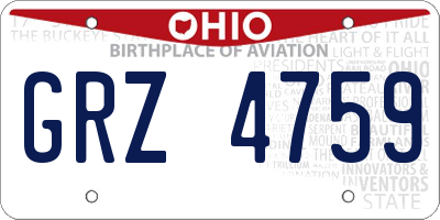 OH license plate GRZ4759