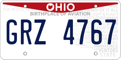 OH license plate GRZ4767