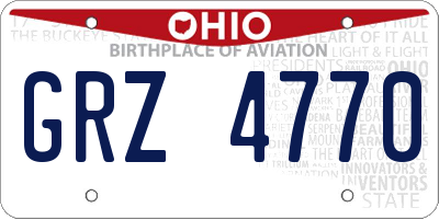 OH license plate GRZ4770