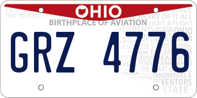 OH license plate GRZ4776
