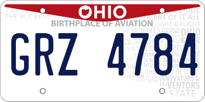 OH license plate GRZ4784