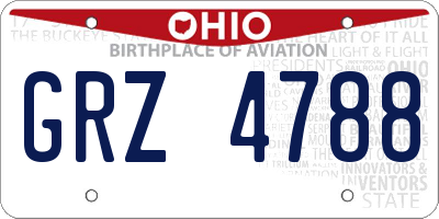 OH license plate GRZ4788