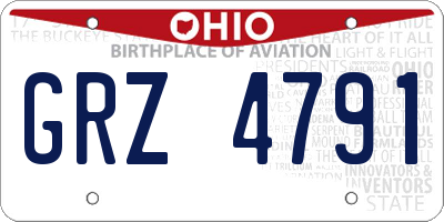 OH license plate GRZ4791