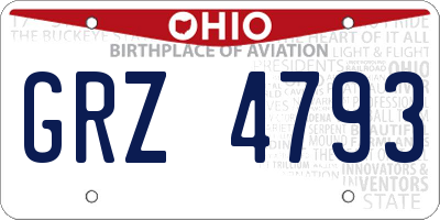 OH license plate GRZ4793