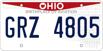 OH license plate GRZ4805