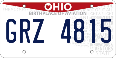 OH license plate GRZ4815